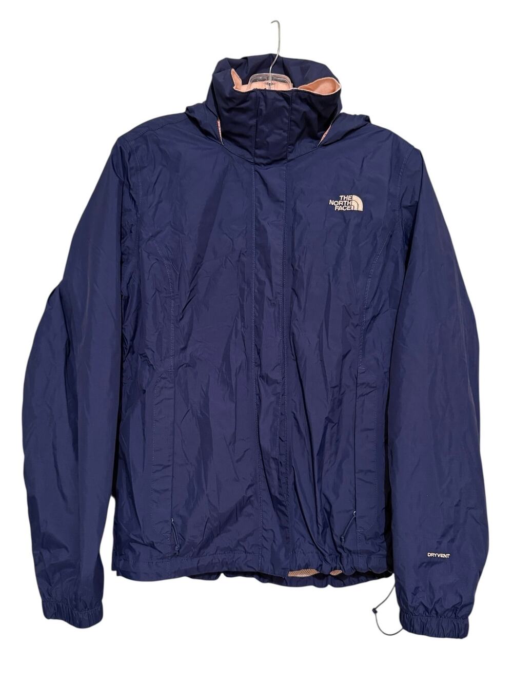 The North Face Women's Resolve Navy Blue Waterproof Hooded Rain Jacket Size M
